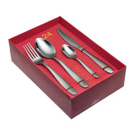 61128524 24 pcs. cutlery set pressed knife Nature Box 