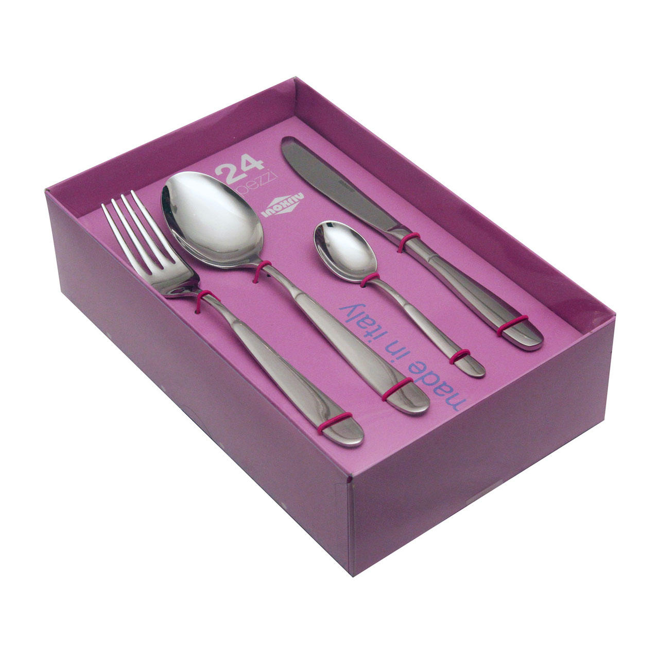 614424 24 pcs. cutlery set 18/10 stainless steel Nature Box 