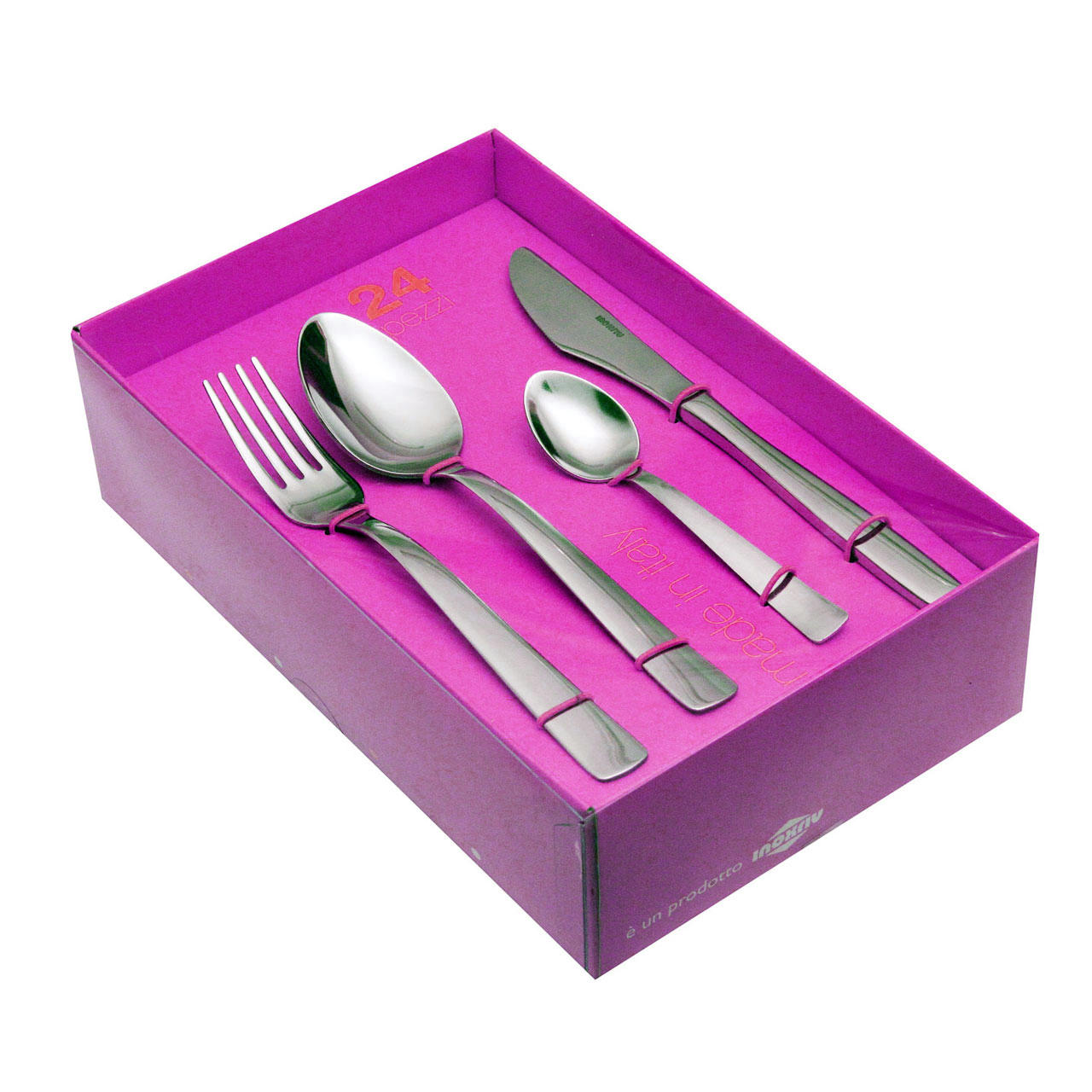 61410424 24 pcs. cutlery set forged knife Nature Box 