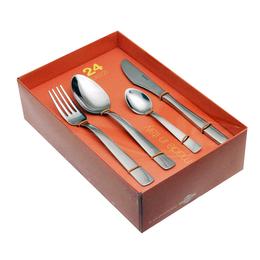 61410524 24 pcs. cutlery set pressed knife/M Nature Box 