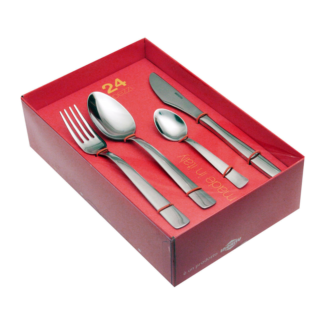 61410525 24 pcs. cutlery set pressed knife Nature Box 