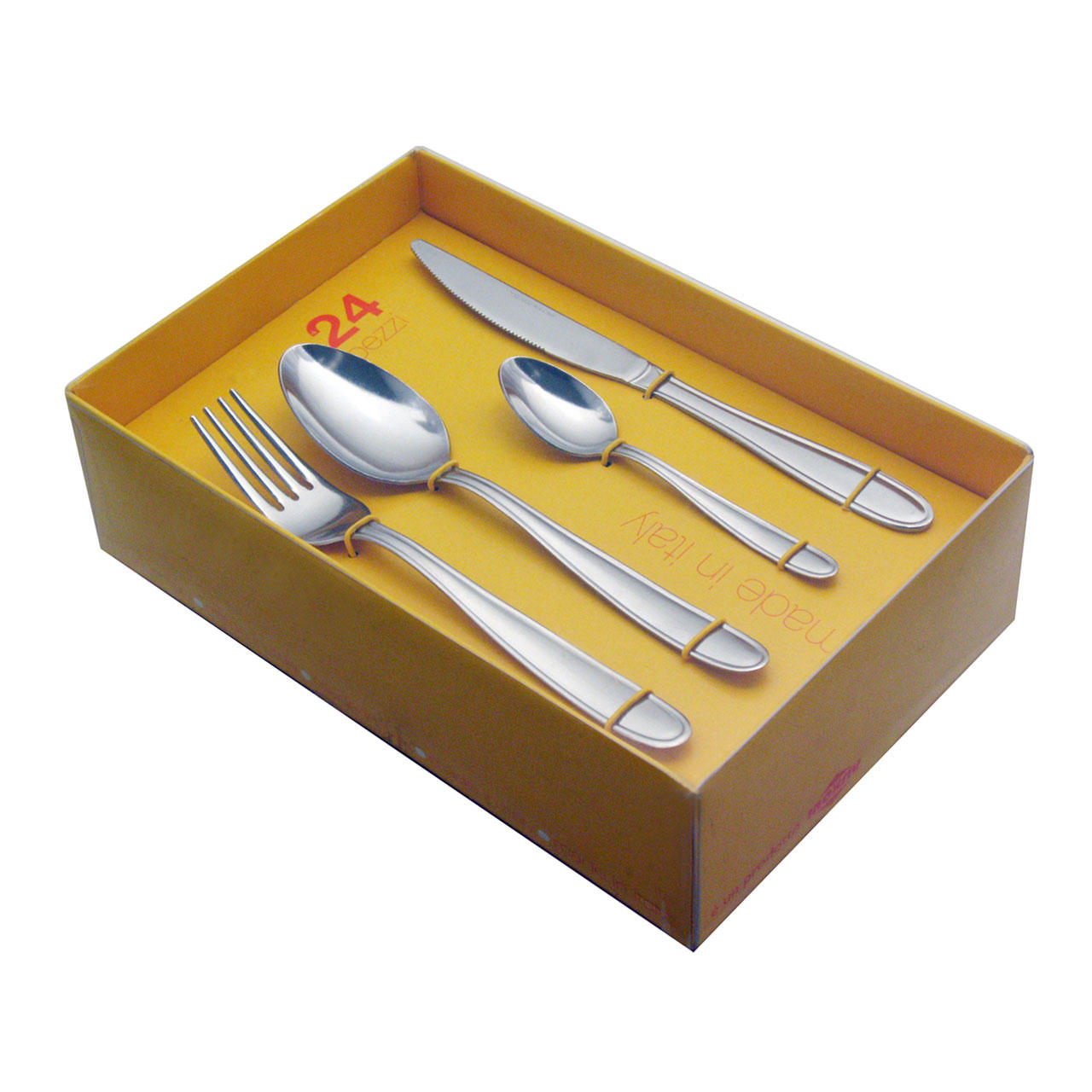 61127524 24 pcs. cutlery set pressed knife Nature Box 