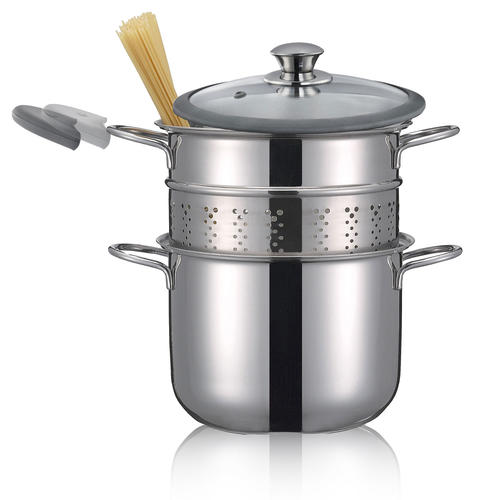 Set di 3 separatori per pentole familiari - Risparmia spazio ed energia in  cucina. 3 componenti in acciaio inox da 22 cm. Pasta, verdure, patate, uova