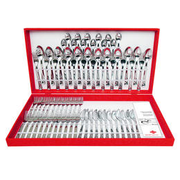 61320072 72 pcs. cutlery set forged knife Wooden Box 